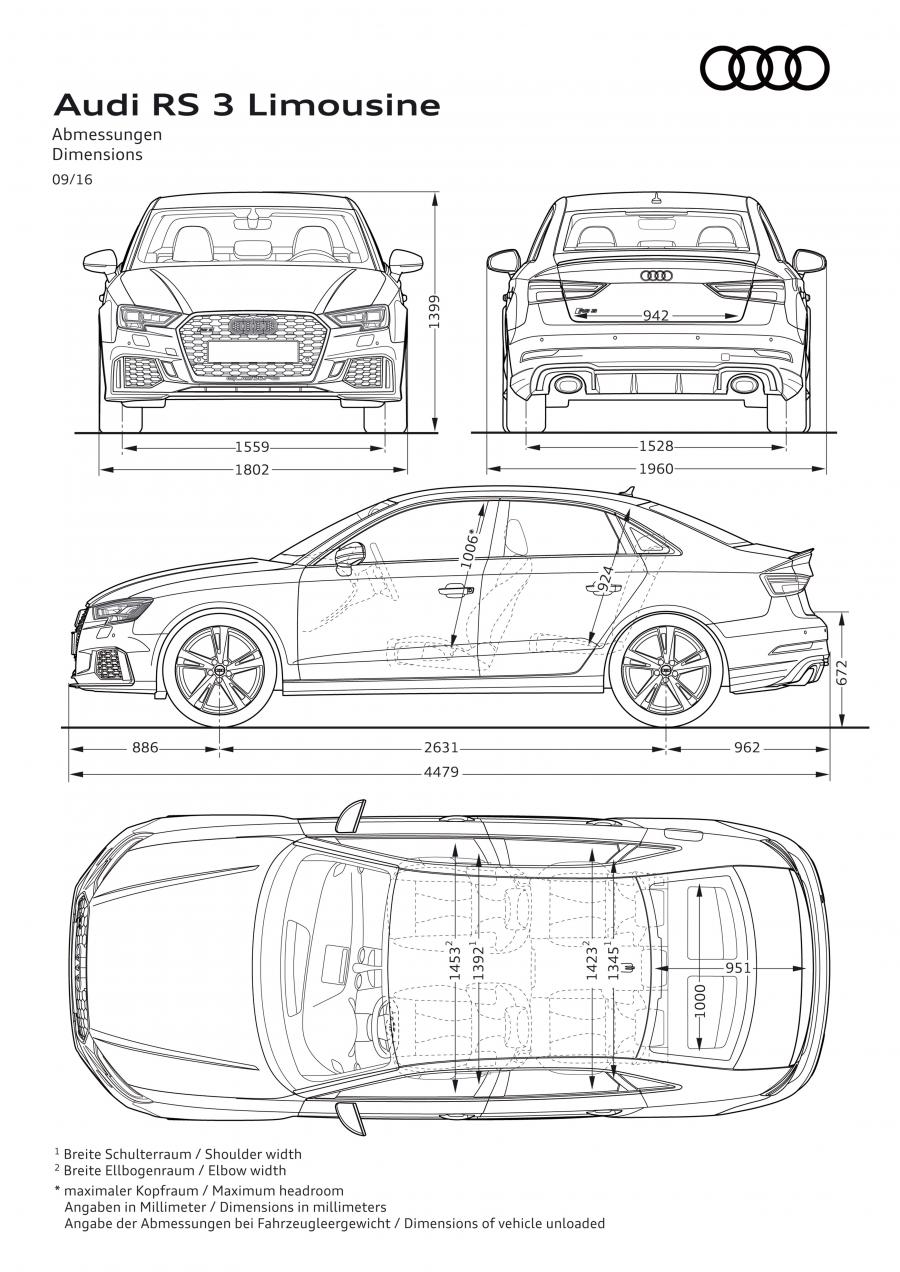 Схема Audi RS3 Sedan (8V) 2016 года  (WW) (фото 29 из 47)